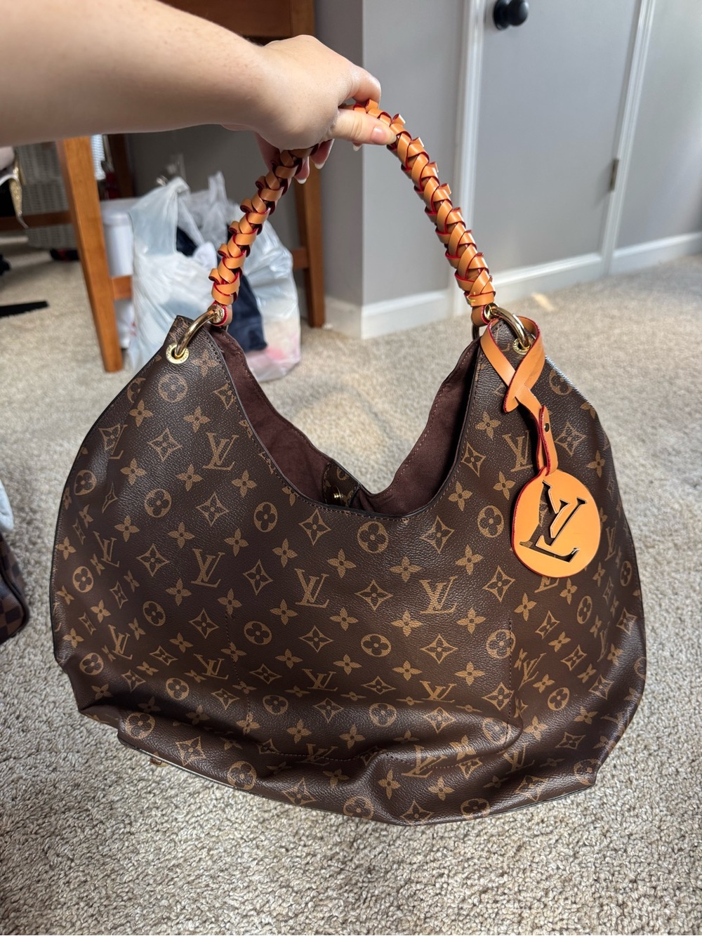 LV Monogram Canvas Braided Artsy MM shoulder bag